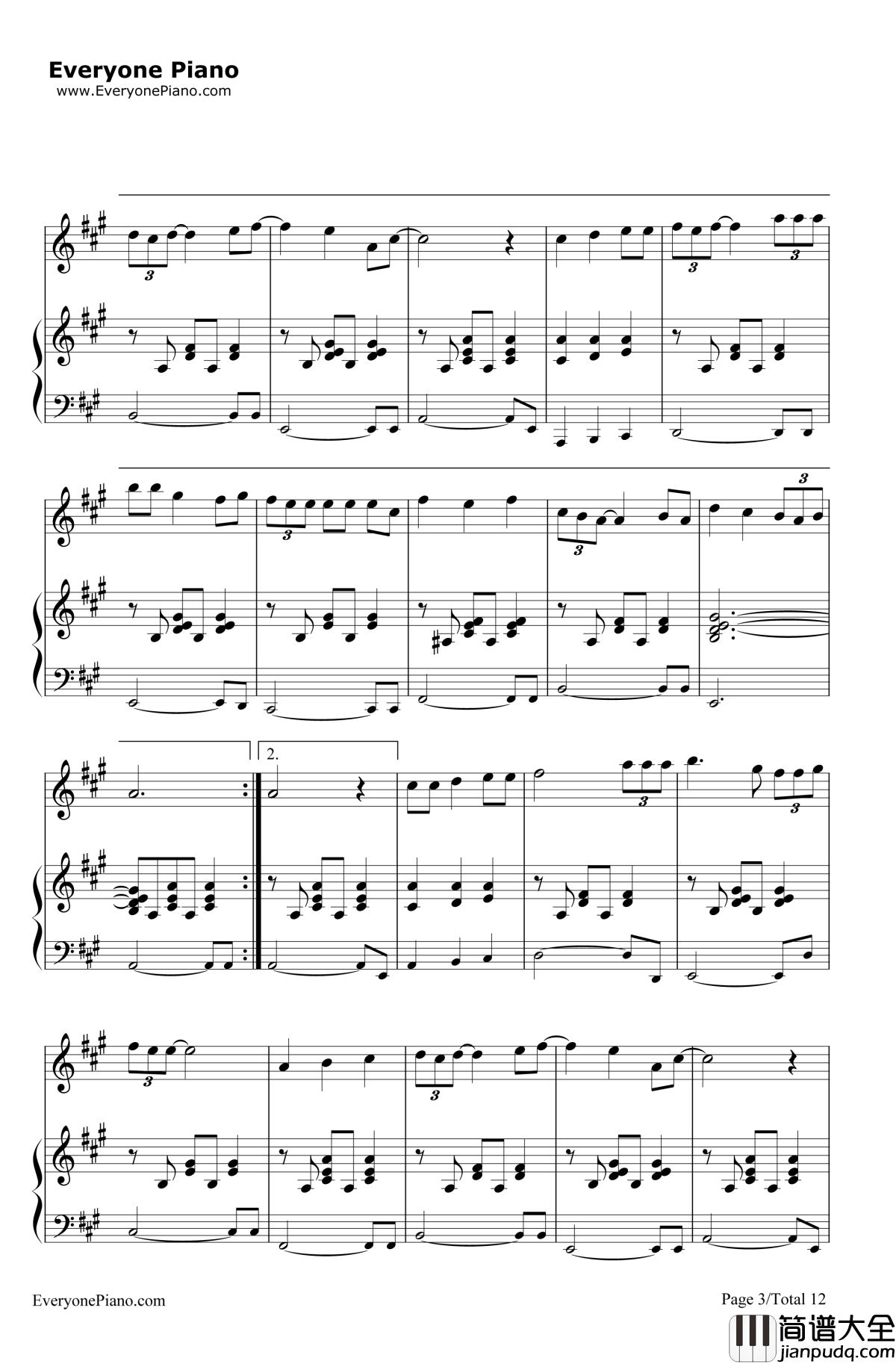 トイレの神様钢琴谱_植村花菜