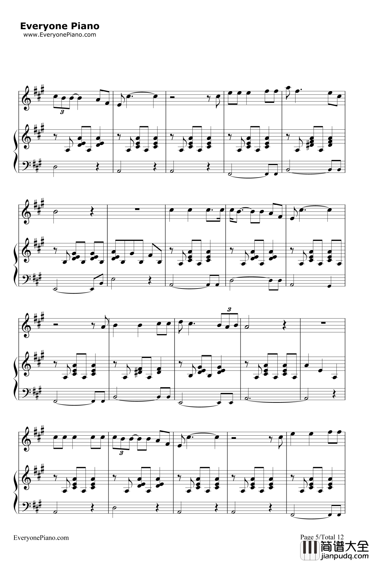 トイレの神様钢琴谱_植村花菜