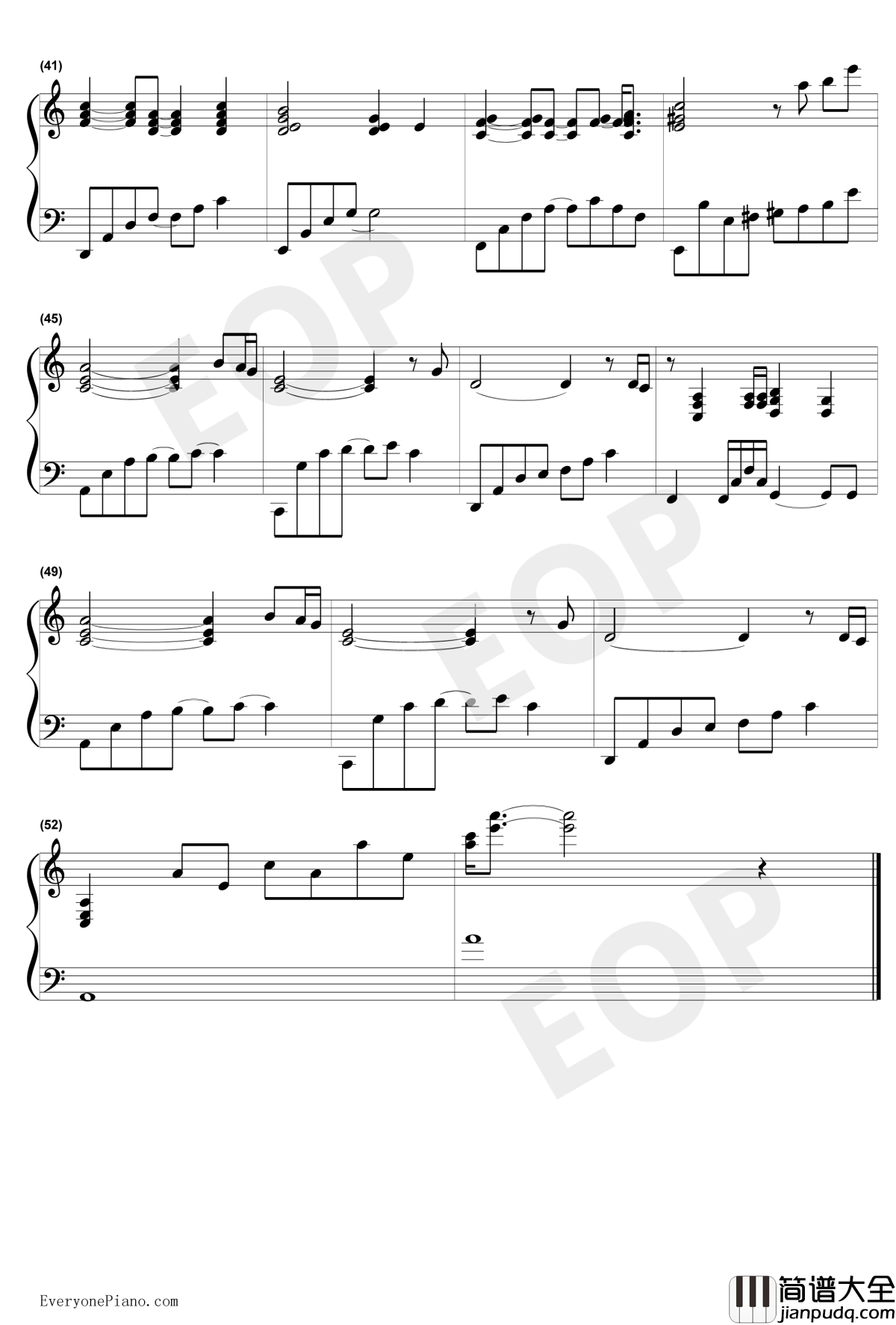 三代目的葬礼钢琴谱_未知_火影忍者插曲