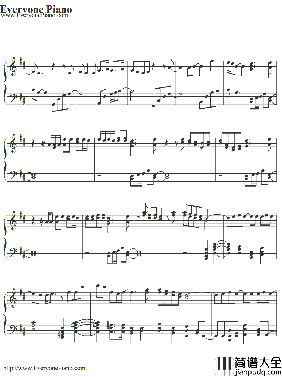 Flavor_Of_Life钢琴谱_宇多田光_花样男子2插入歌