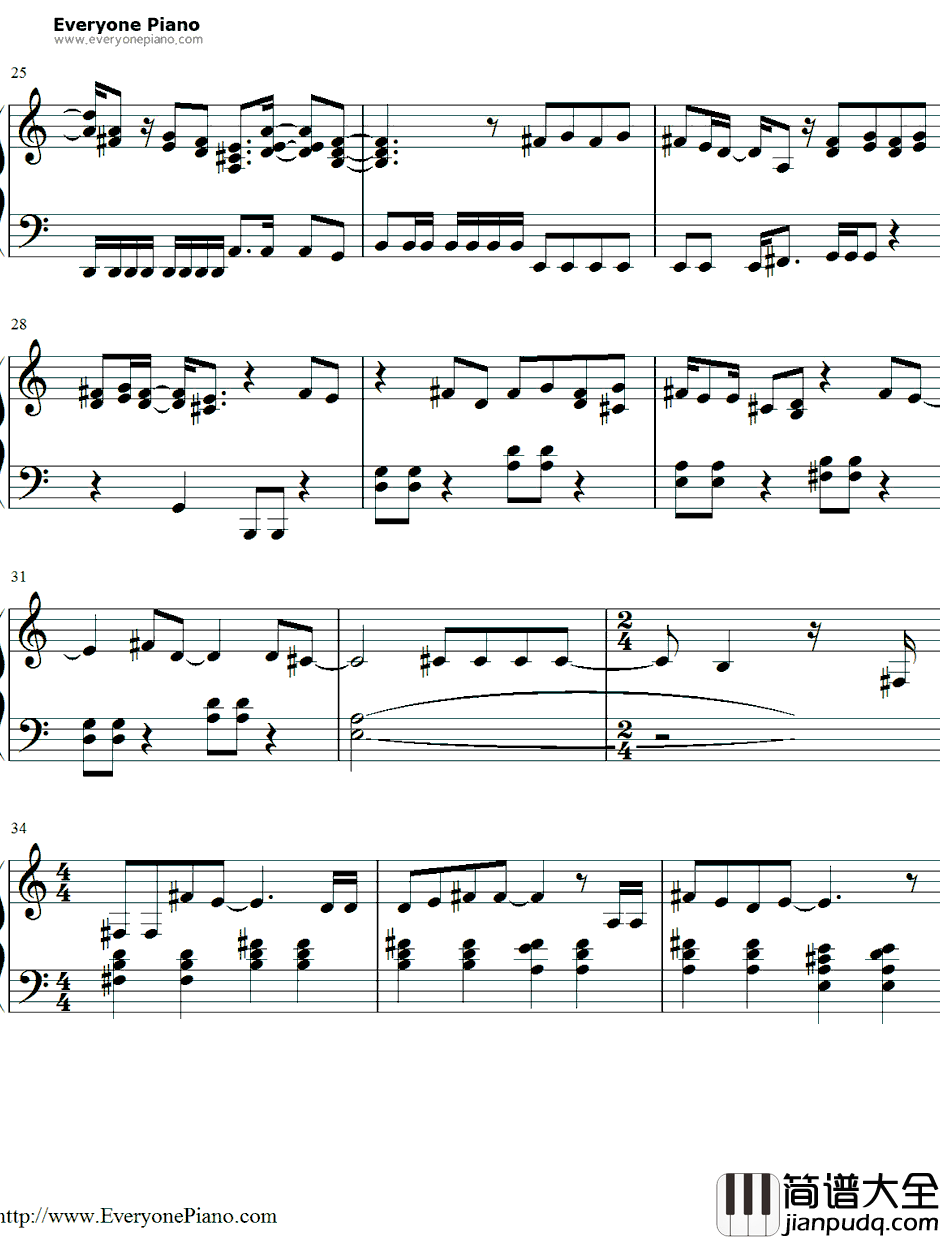 MyHappyEnding钢琴谱_AvrilLavigne