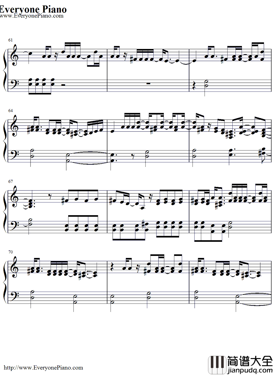 MyHappyEnding钢琴谱_AvrilLavigne