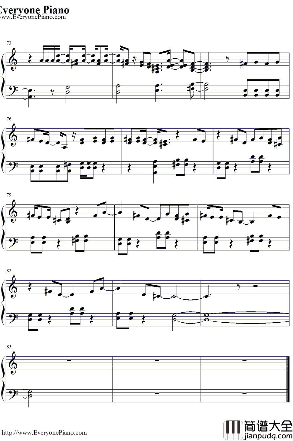 MyHappyEnding钢琴谱_AvrilLavigne