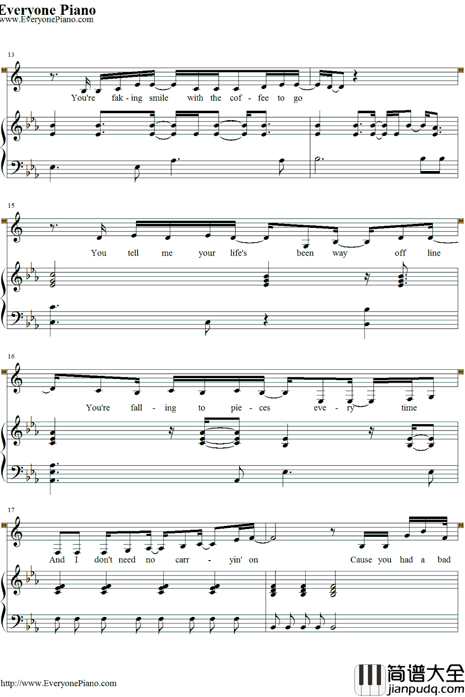 Bad_Day钢琴谱_DanielPowter