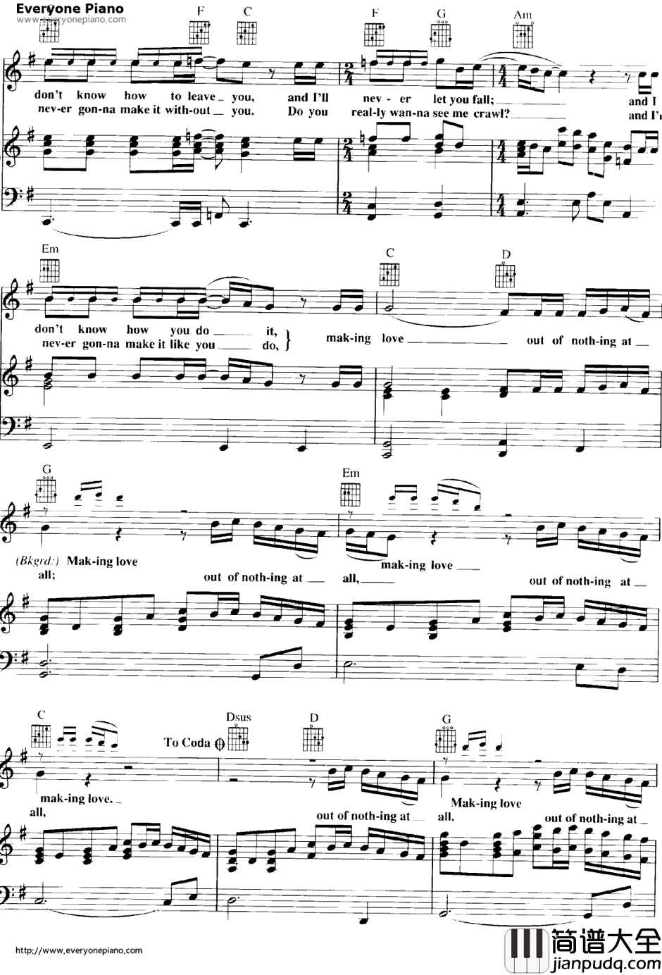 Making_Love_Out_Of_Nothing_At_All钢琴谱_AirSupply