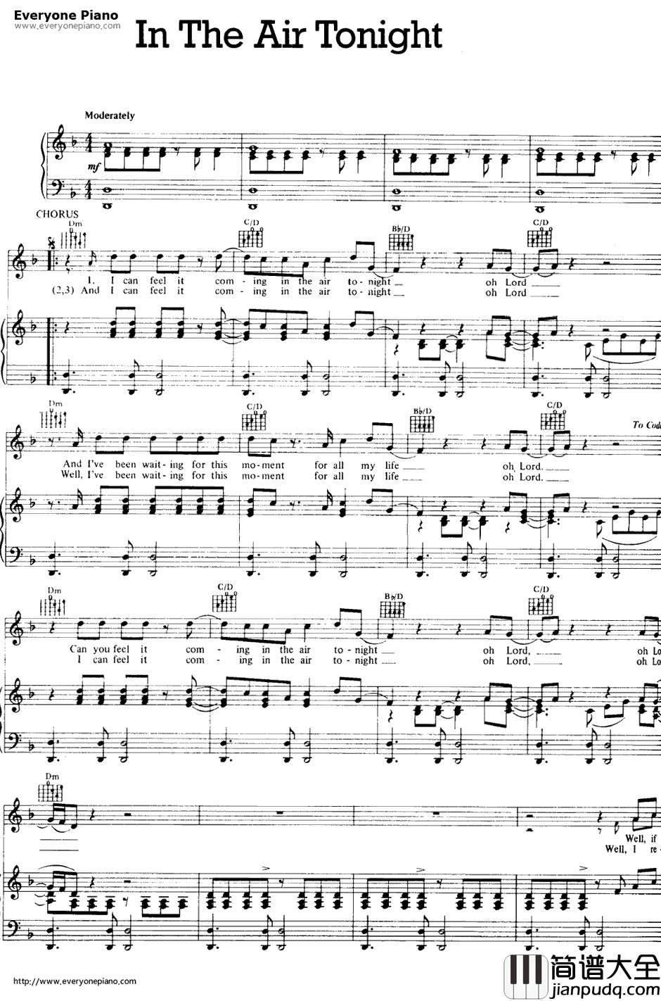 In_The_Air_Tonight钢琴谱_PhilCollins