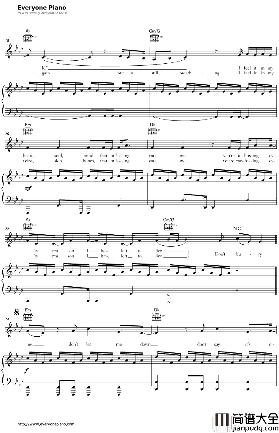 Under钢琴谱_AlexHepburn