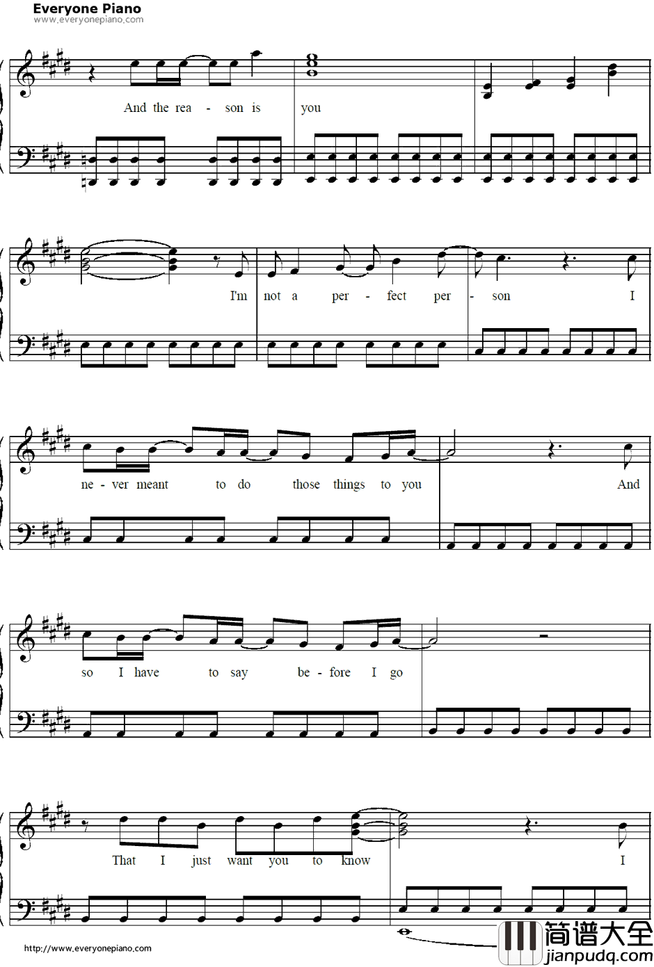 The_Reason钢琴谱_Hoobastank