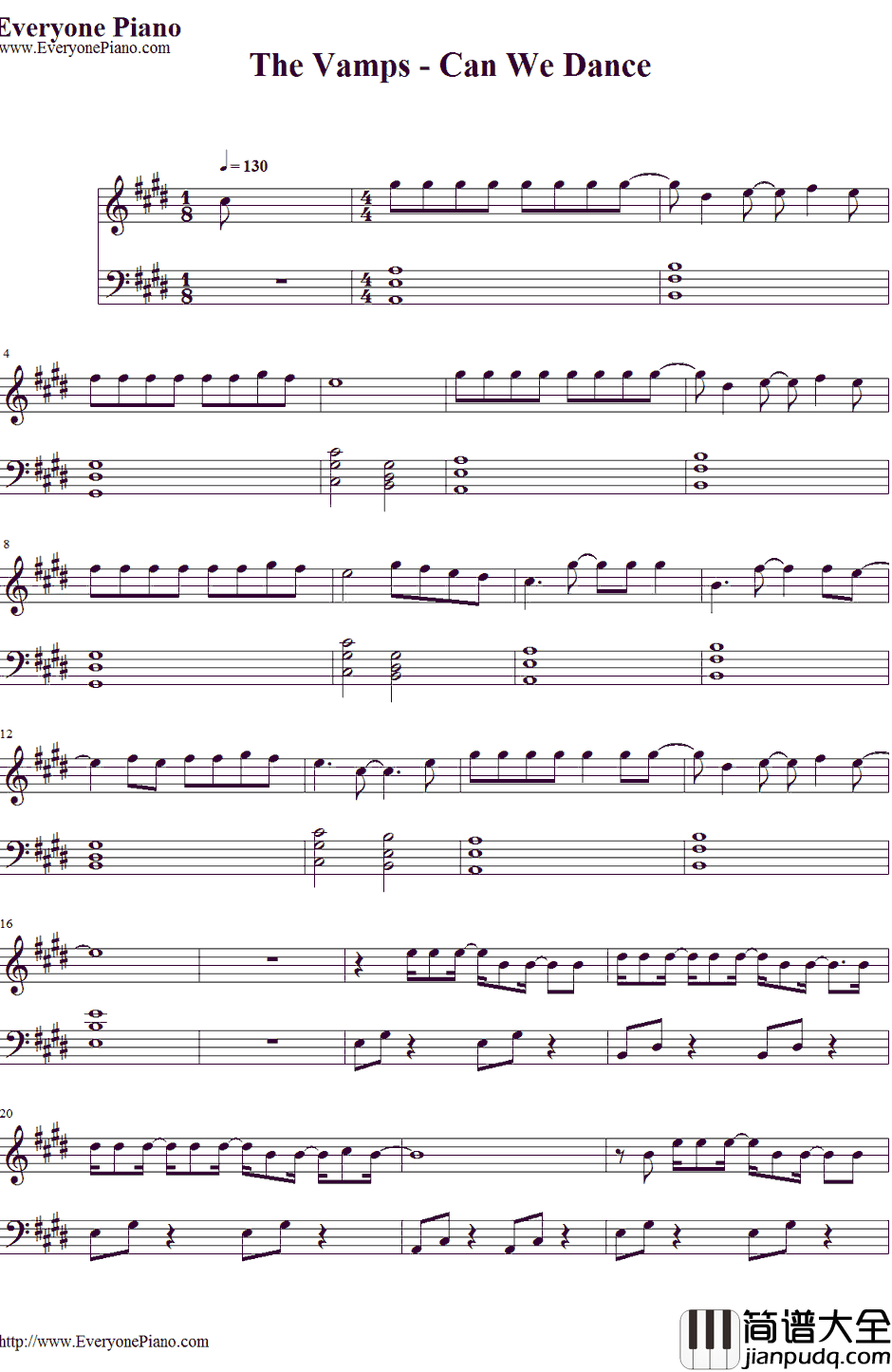 Can_We_Dance钢琴谱_TheVamps