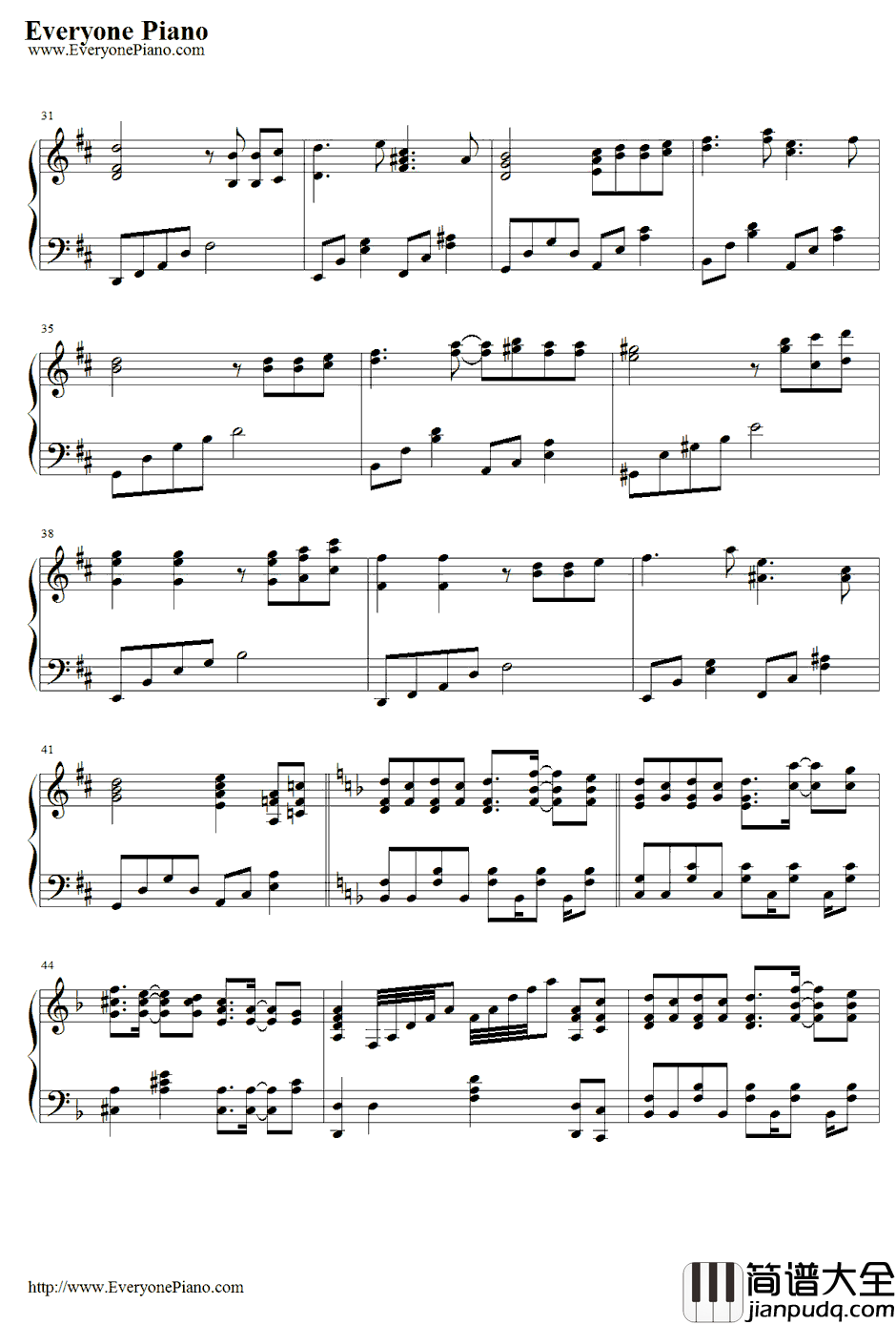 亡き王女の為のセプテット钢琴谱_东方Project_东方红魔乡～theEmbodimentofScarletDevil.主题曲