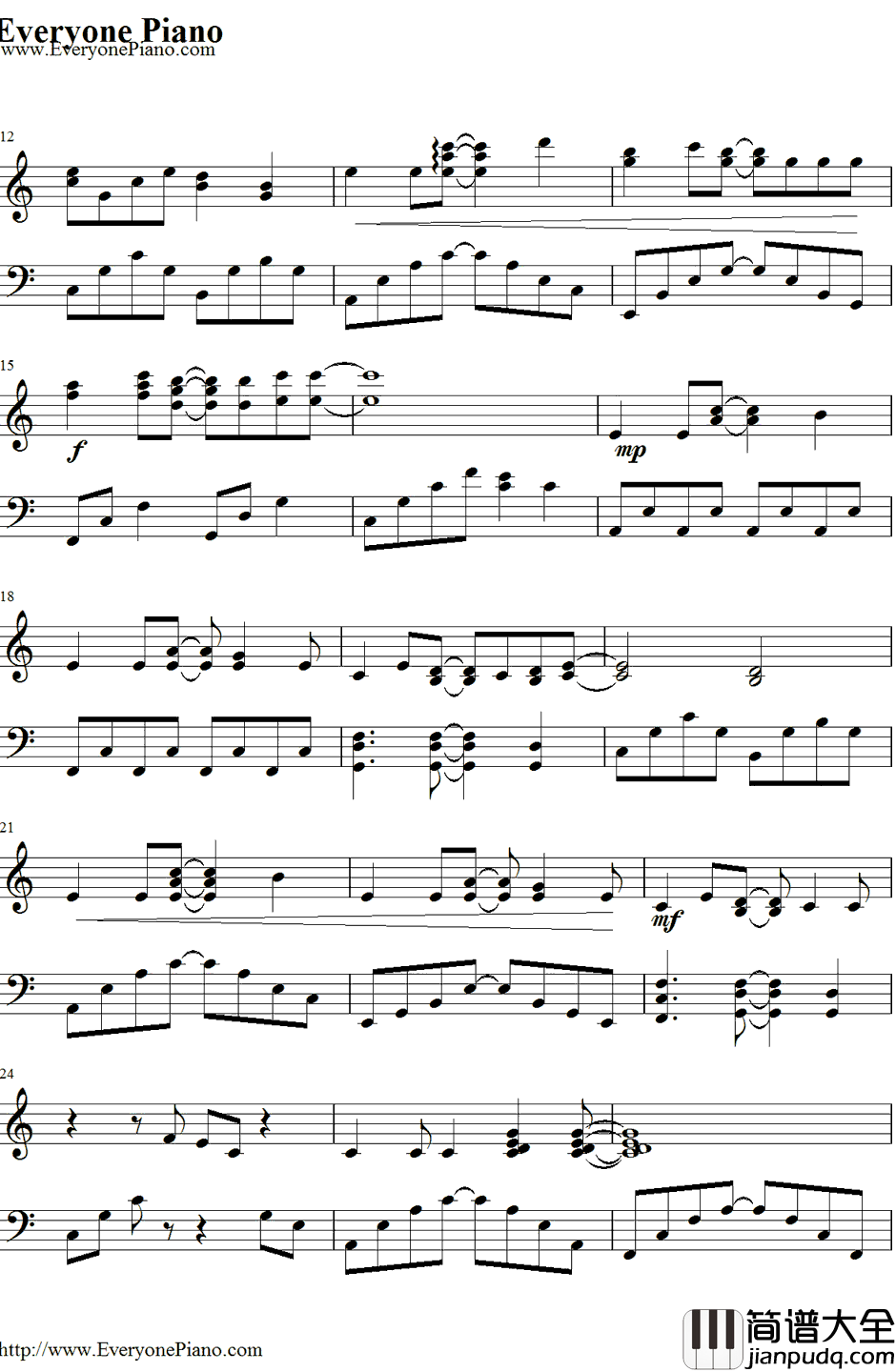 Glitter钢琴谱_森永真由美_森永真由美_妖精的尾巴ED11