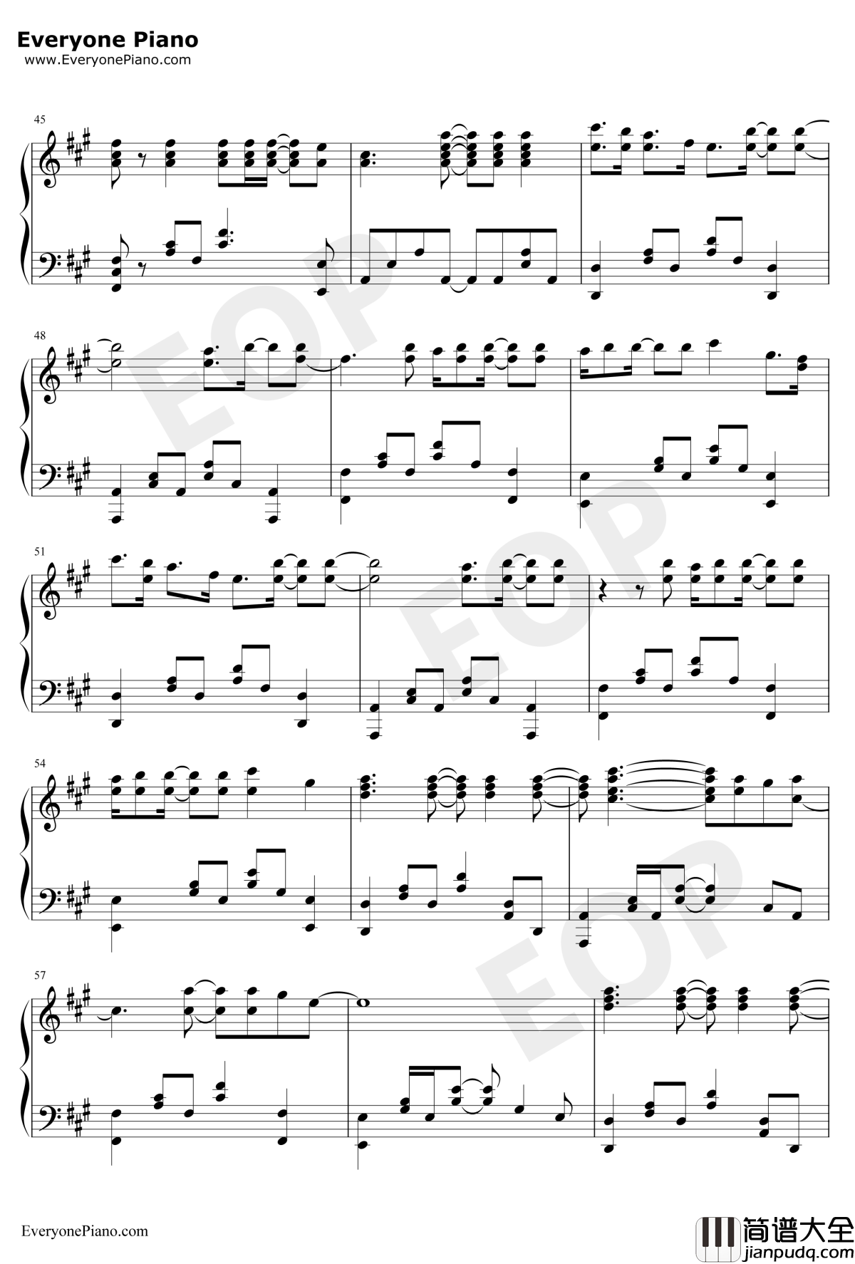 Smile钢琴谱_AvrilLavigne