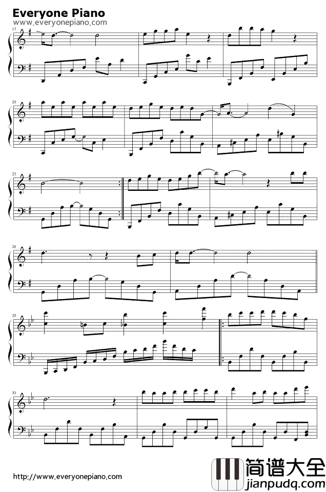 广岛之恋钢琴谱_莫文蔚_广岛之恋