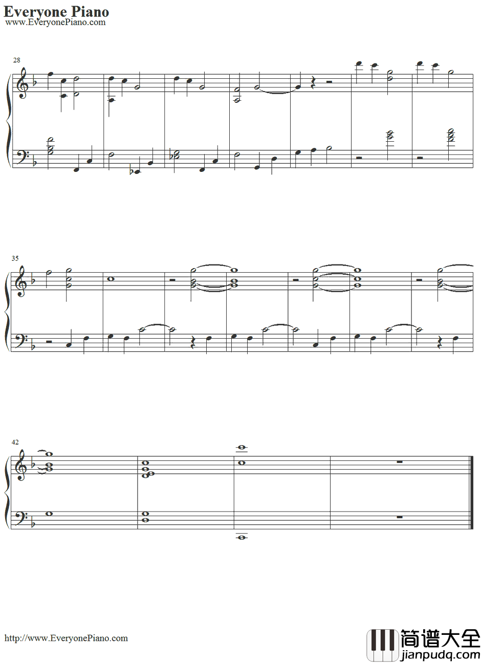 To_Love's_End钢琴谱_犬夜叉