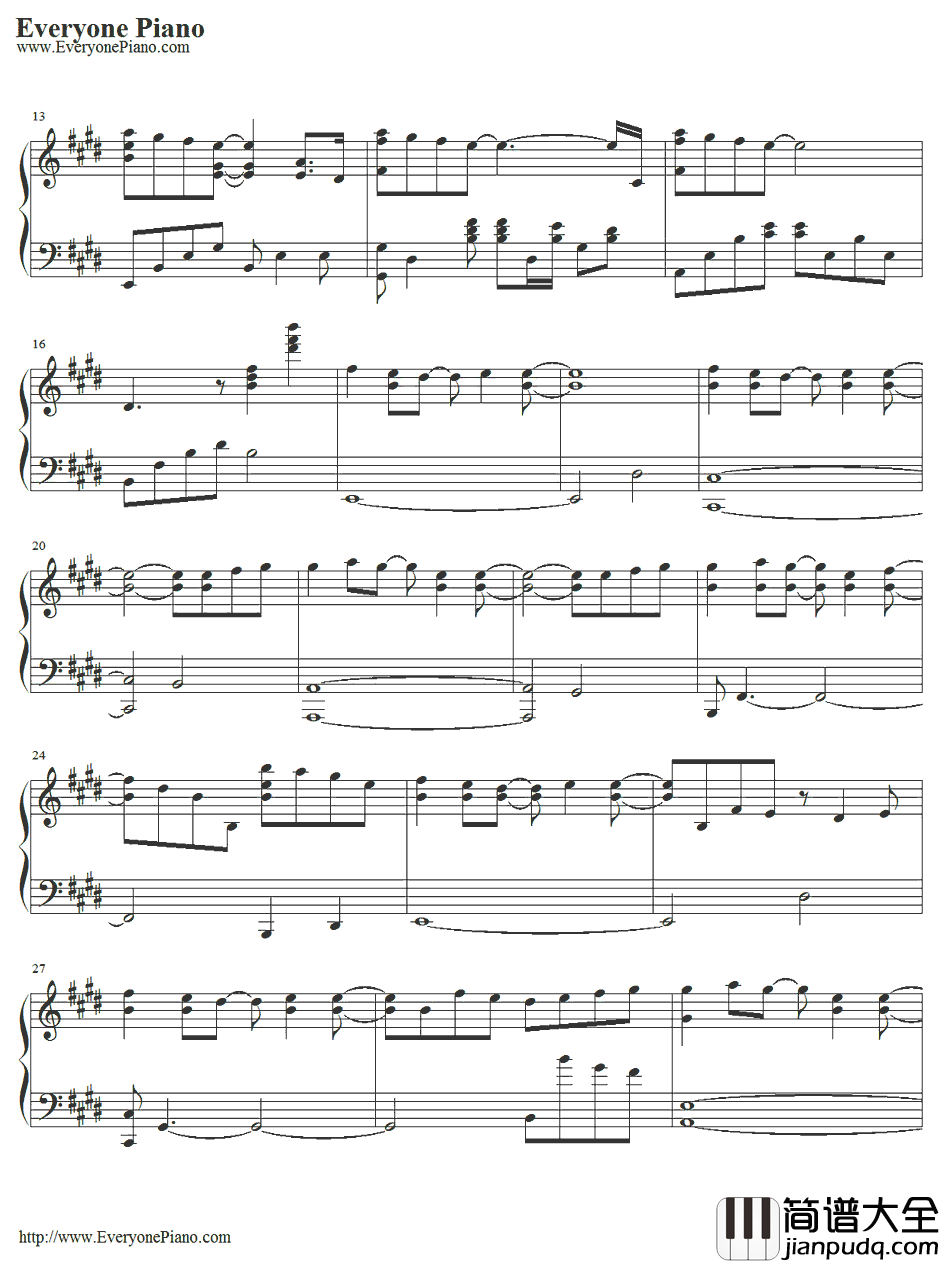 さよならのかわりに钢琴谱_つぐみ寮寮生会合唱団_青空下的约定ED