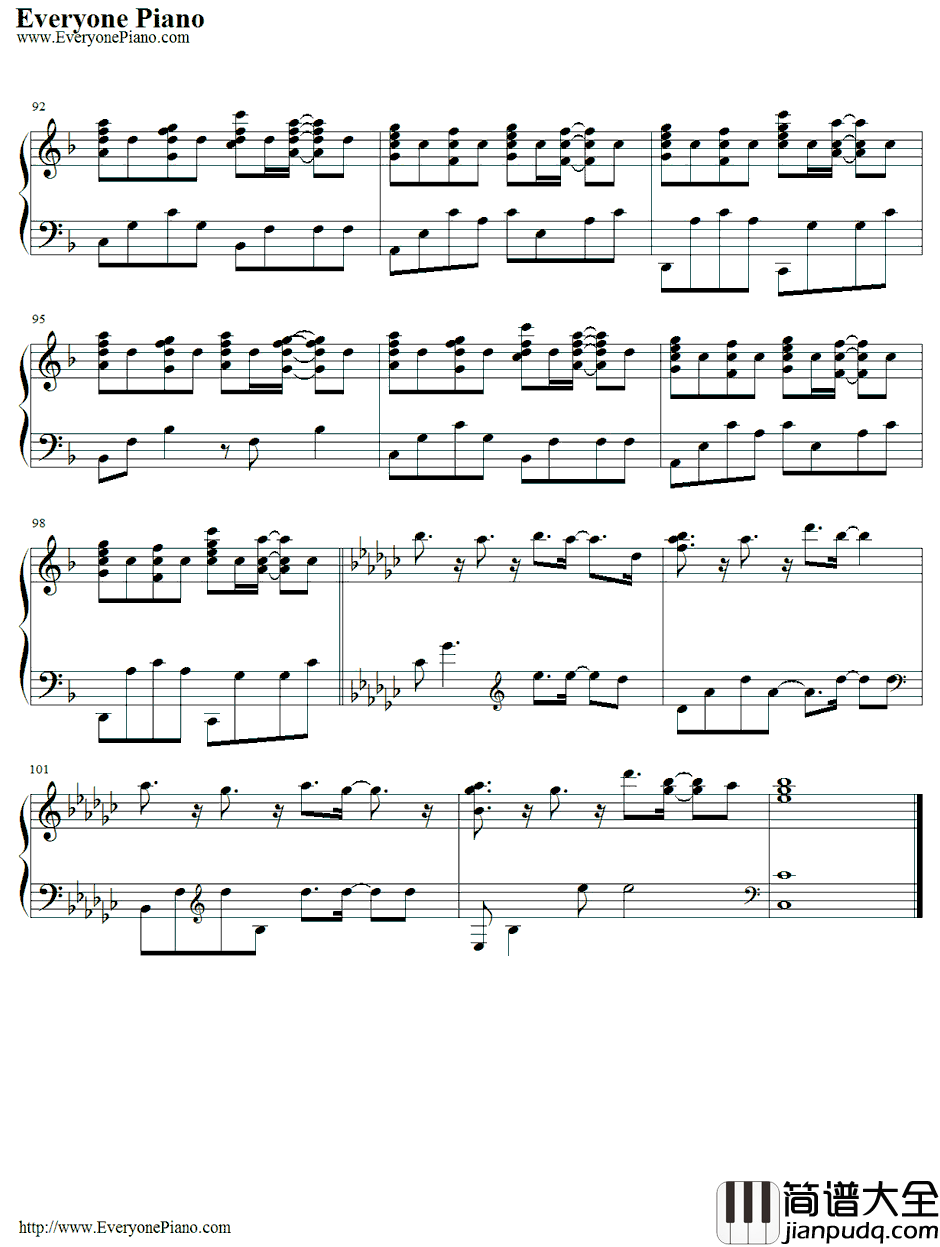 さよならのかわりに钢琴谱_つぐみ寮寮生会合唱団_青空下的约定ED