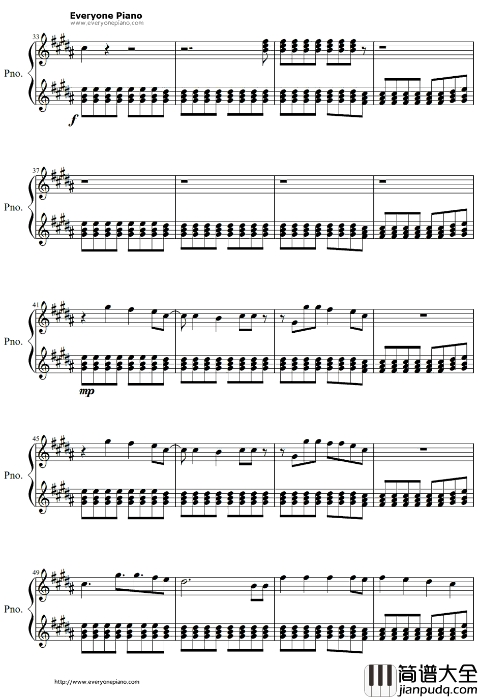 Ordinary_Love钢琴谱_U2_U2_曼德拉:漫长自由路OST