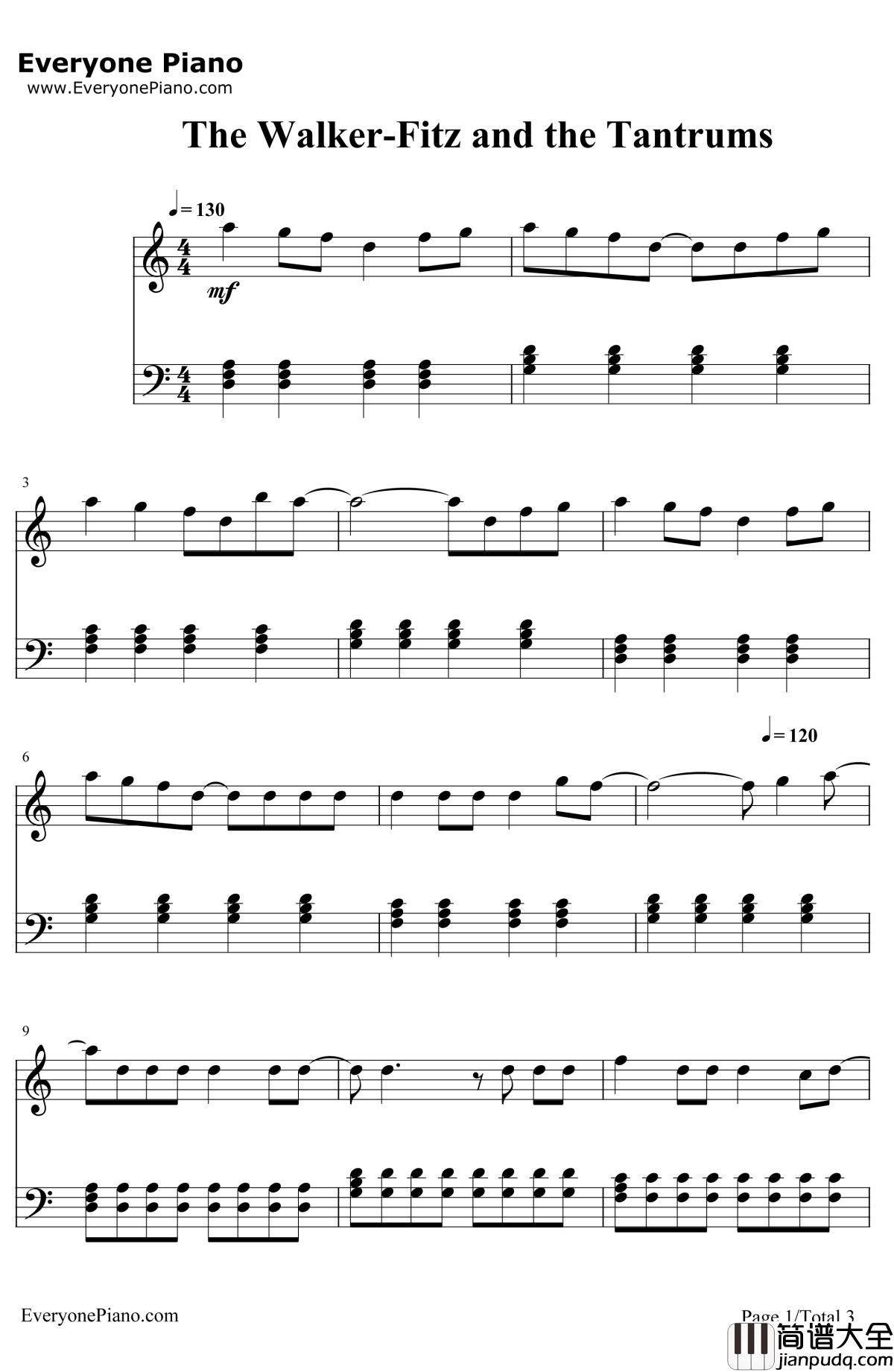 The_Walker钢琴谱_FitzandtheTantrums