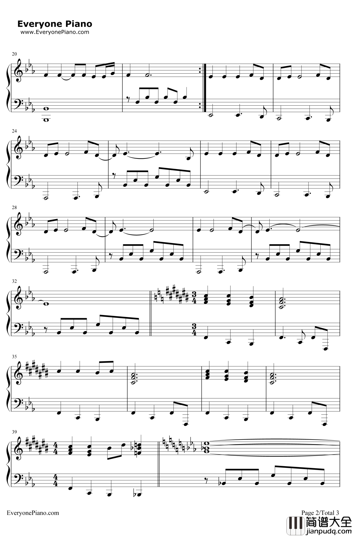 Only_Time钢琴谱_Enya