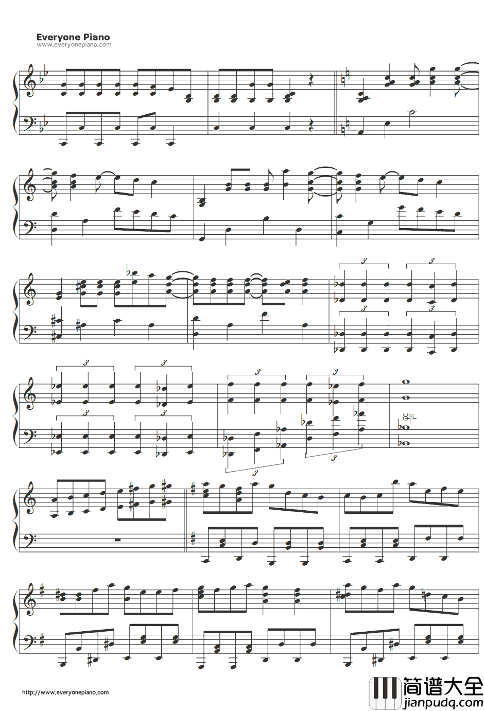 ヒャダインのじょーじょーゆーじょー钢琴谱_ヒャダイン_日常OP2