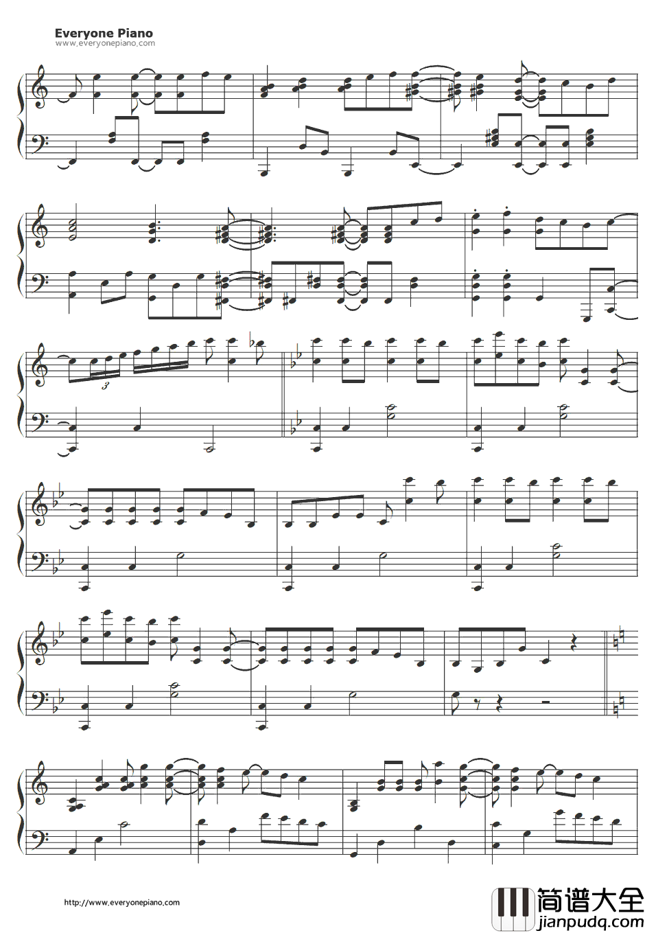 ヒャダインのじょーじょーゆーじょー钢琴谱_ヒャダイン_日常OP2