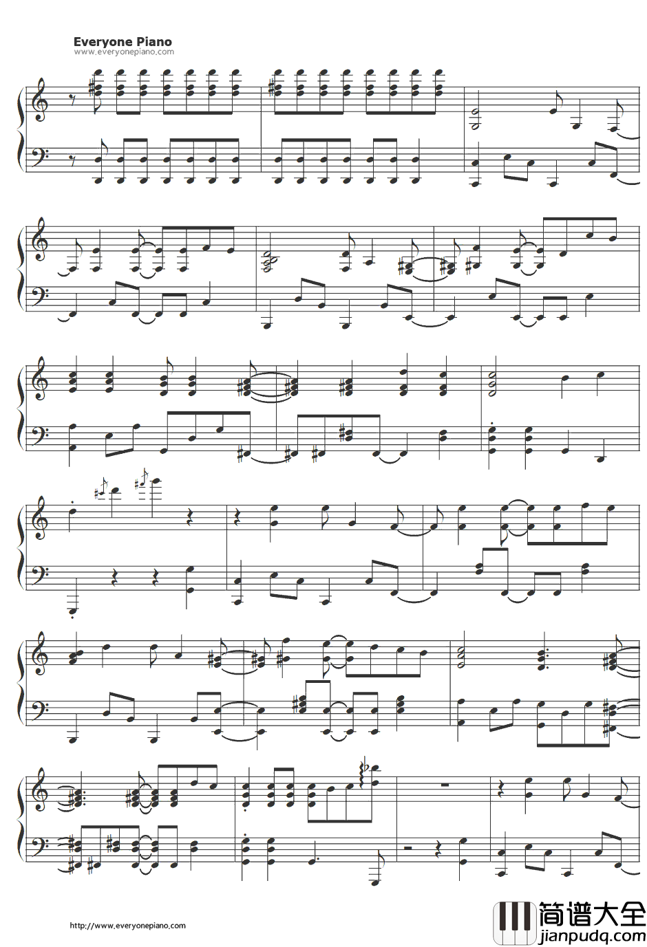 ヒャダインのじょーじょーゆーじょー钢琴谱_ヒャダイン_日常OP2