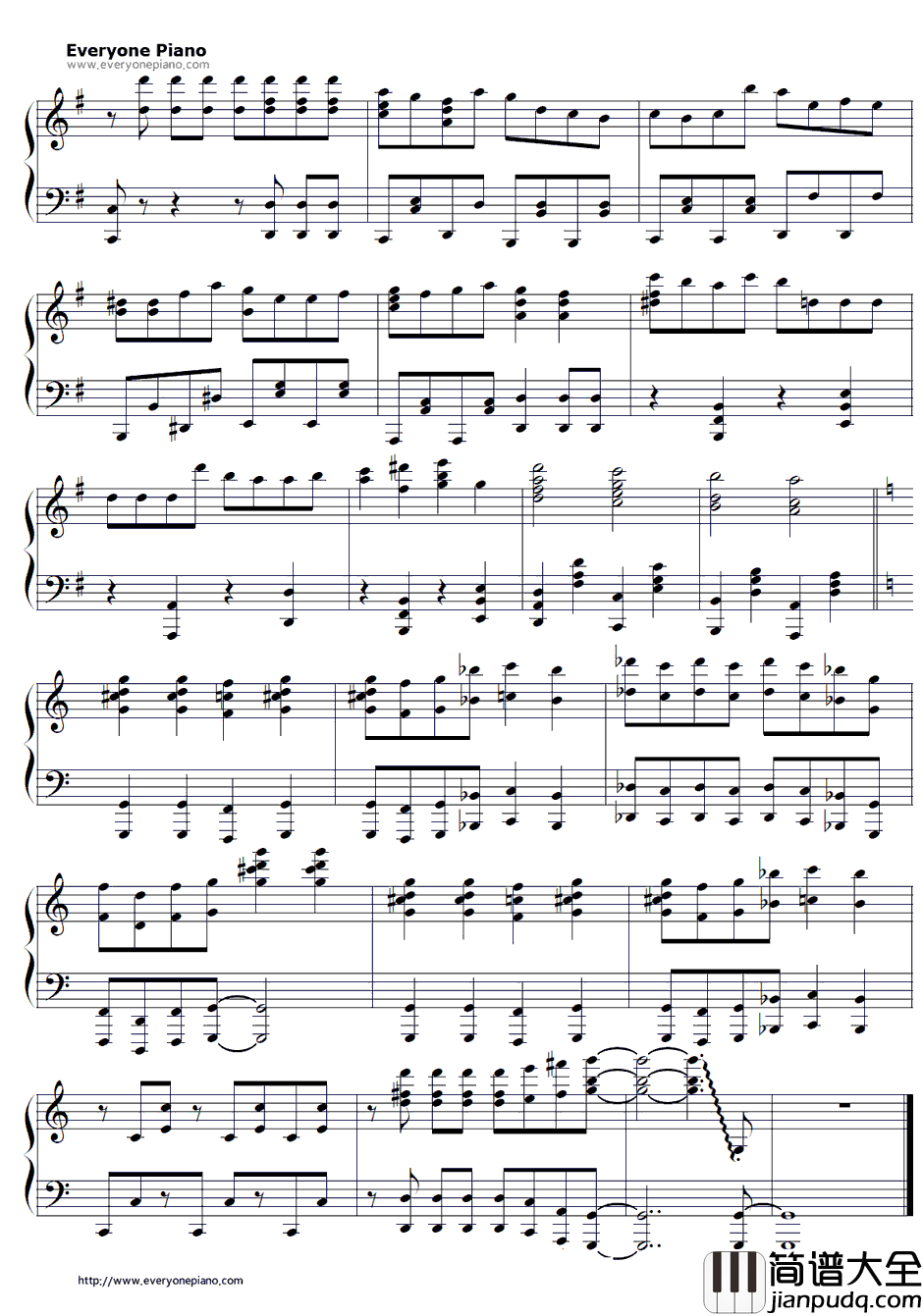 ヒャダインのじょーじょーゆーじょー钢琴谱_ヒャダイン_日常OP2