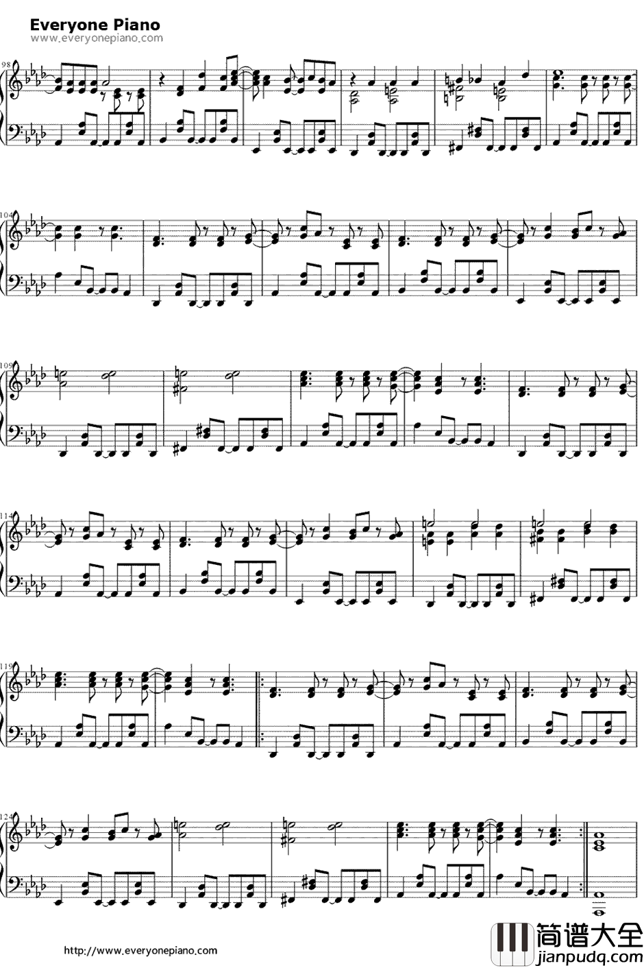 お断りします钢琴谱_初音ミク