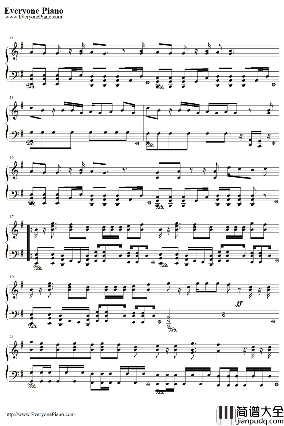 現状ディストラクション钢琴谱_SPYAIR_银魂剧场版完结篇:永远的万事屋主题曲