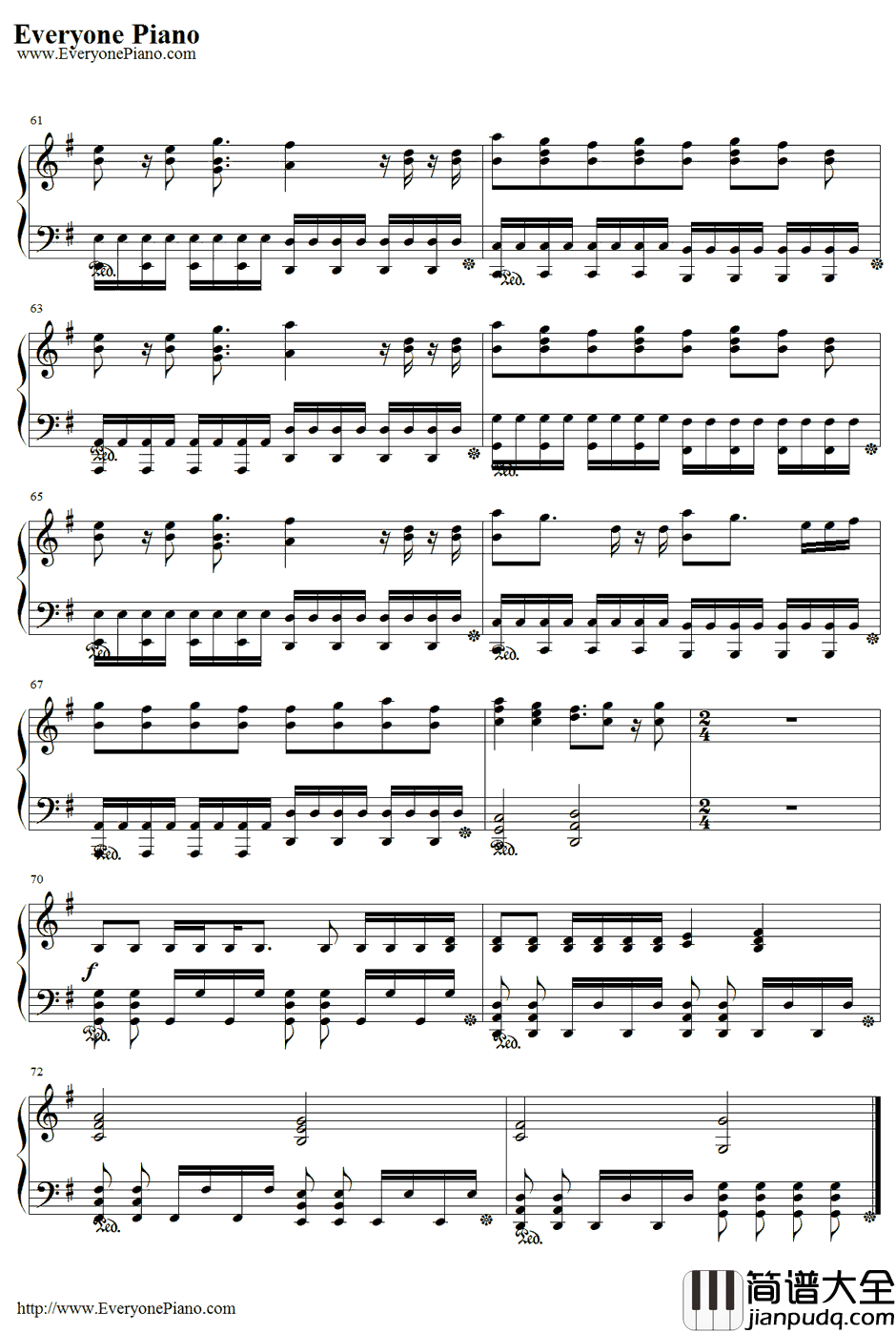 現状ディストラクション钢琴谱_SPYAIR_银魂剧场版完结篇:永远的万事屋主题曲