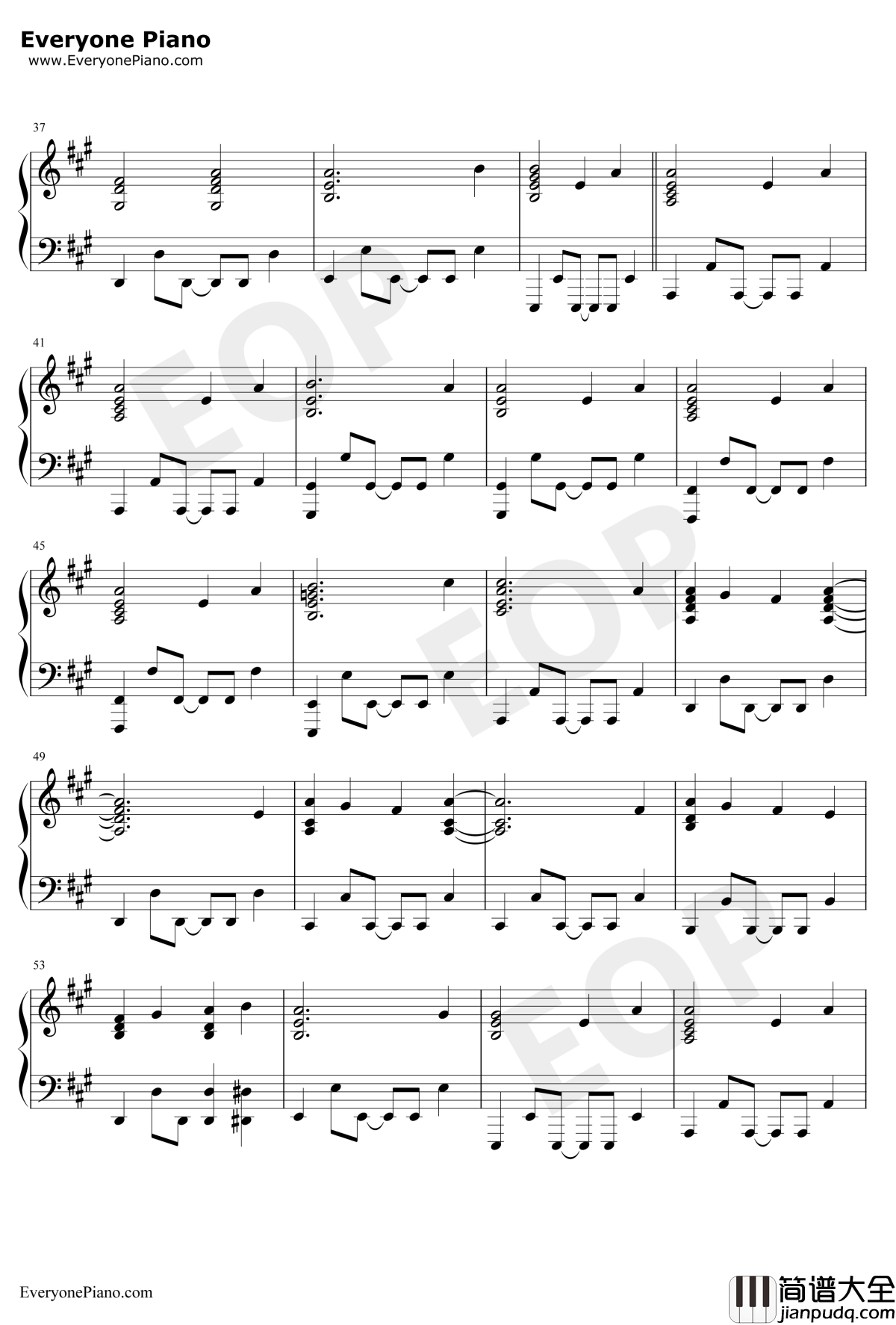 U&I钢琴谱_平泽唯_けいおん！OST_轻音少女OST