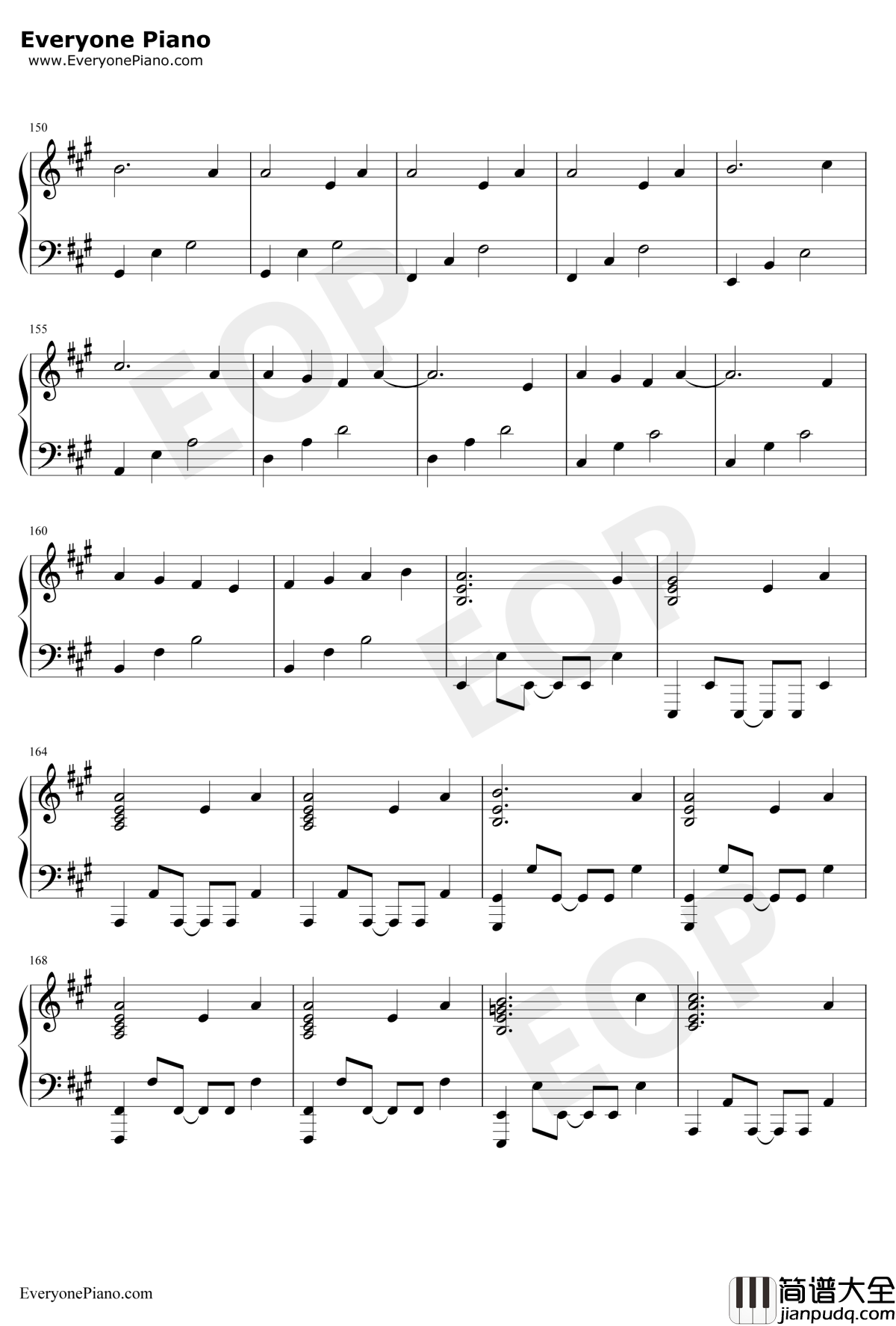 U&I钢琴谱_平泽唯_けいおん！OST_轻音少女OST