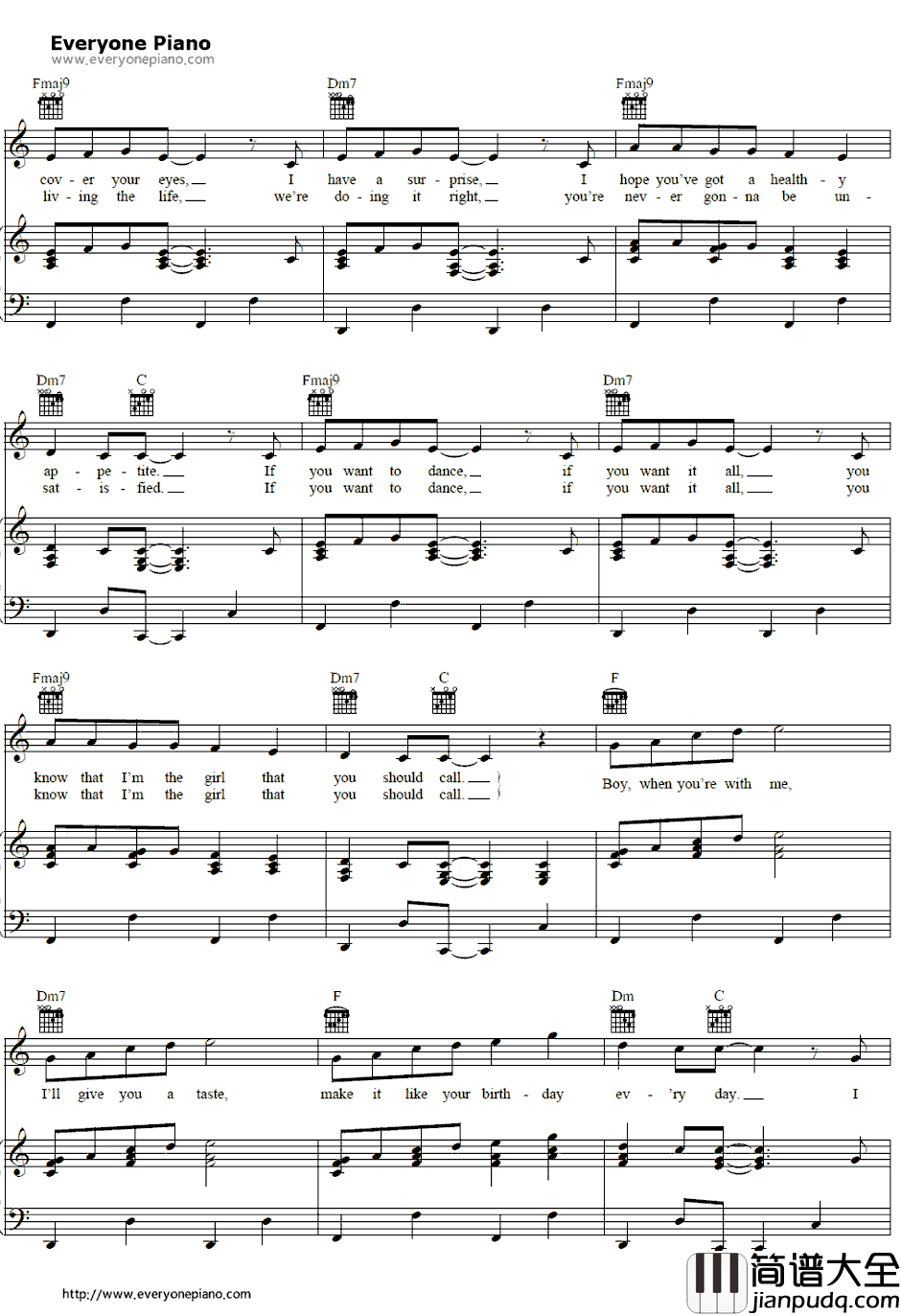 Birthday钢琴谱_KatyPerry