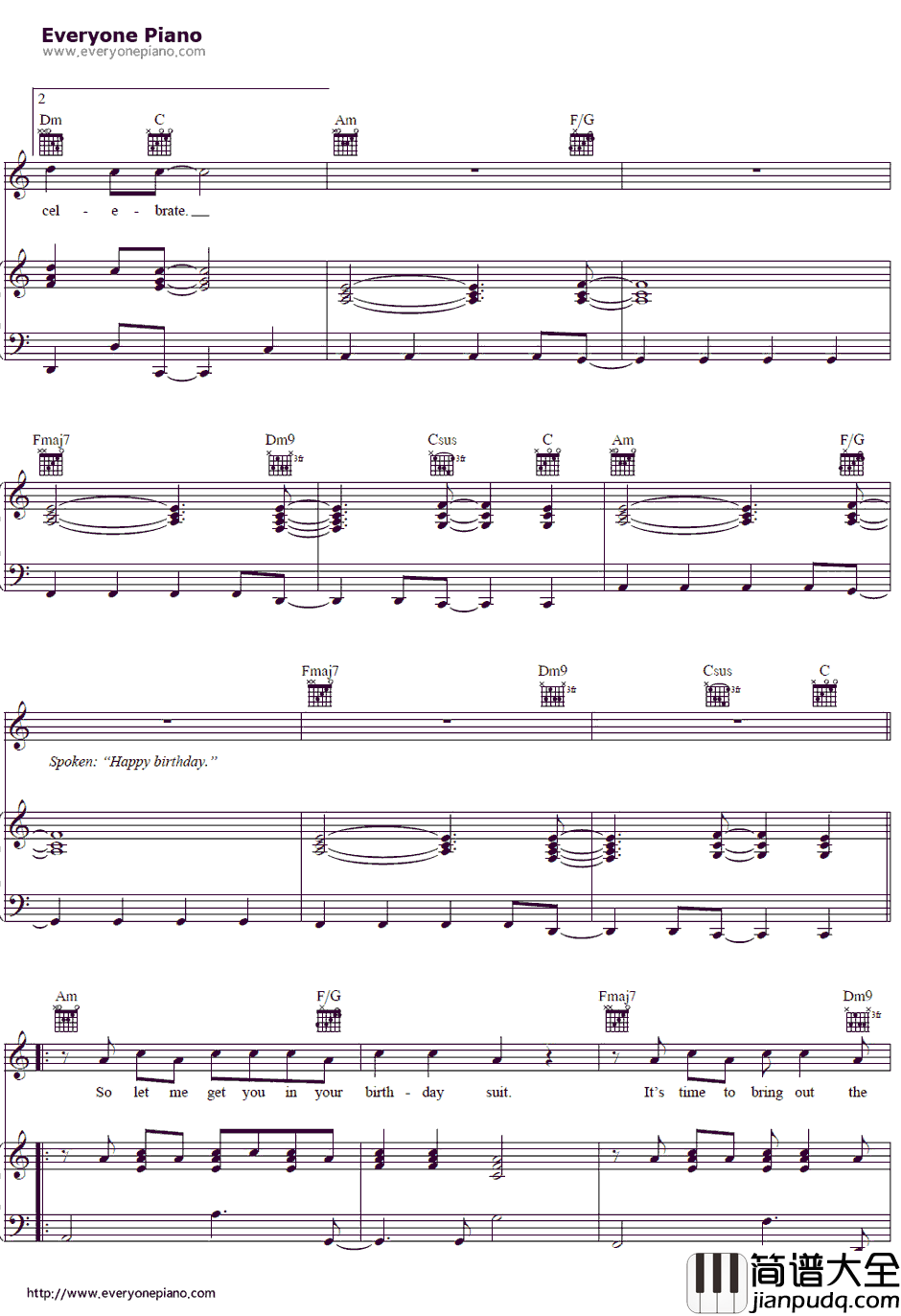 Birthday钢琴谱_KatyPerry