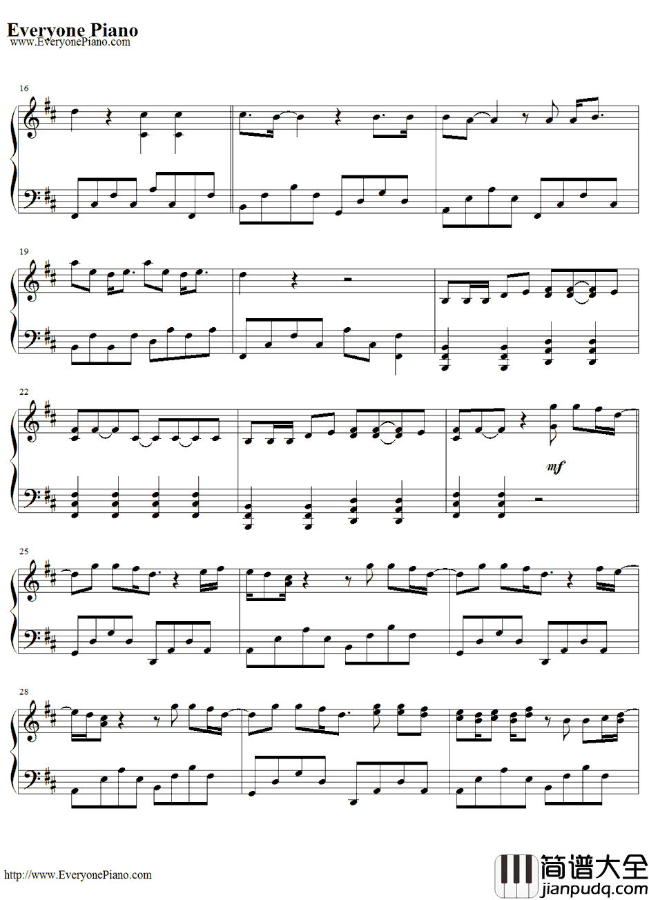 Alej_an_dro钢琴谱_LadyGaGa