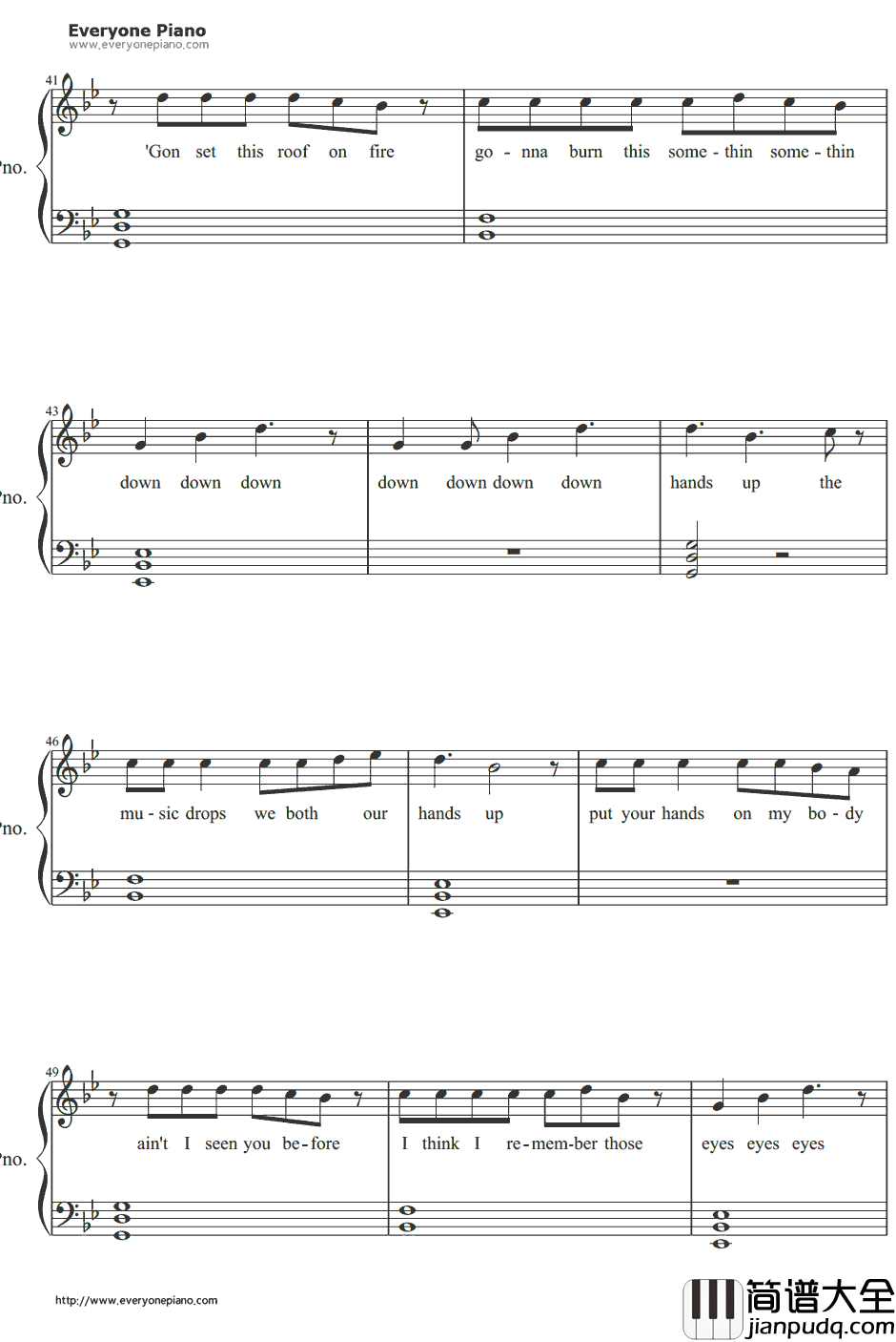 DJ_Got_Us_Fallin’inLove钢琴谱_Usher