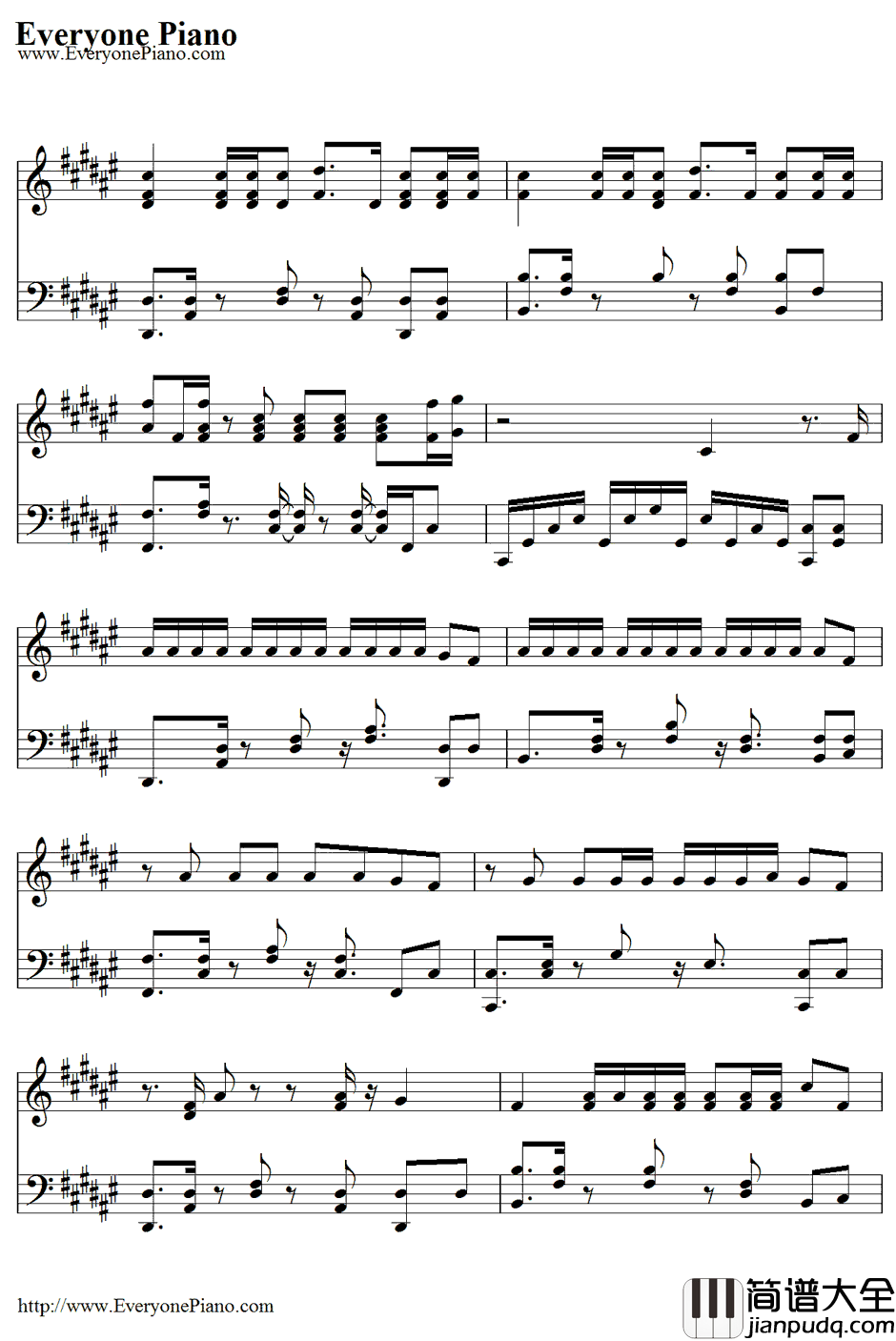 Justa_Dream钢琴谱_Nelly