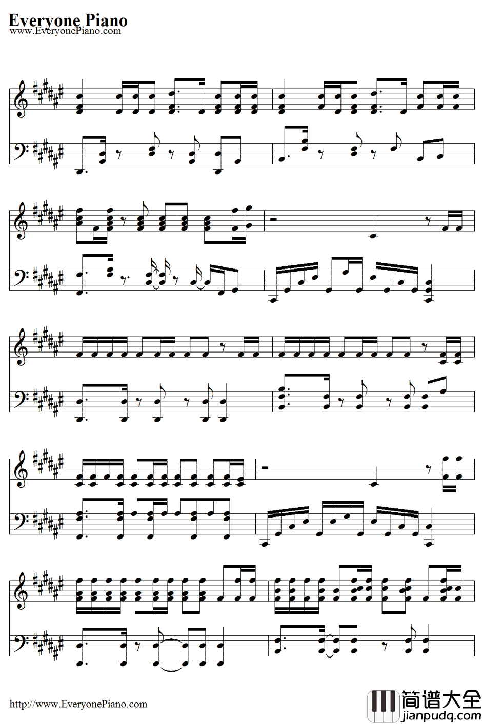 Justa_Dream钢琴谱_Nelly