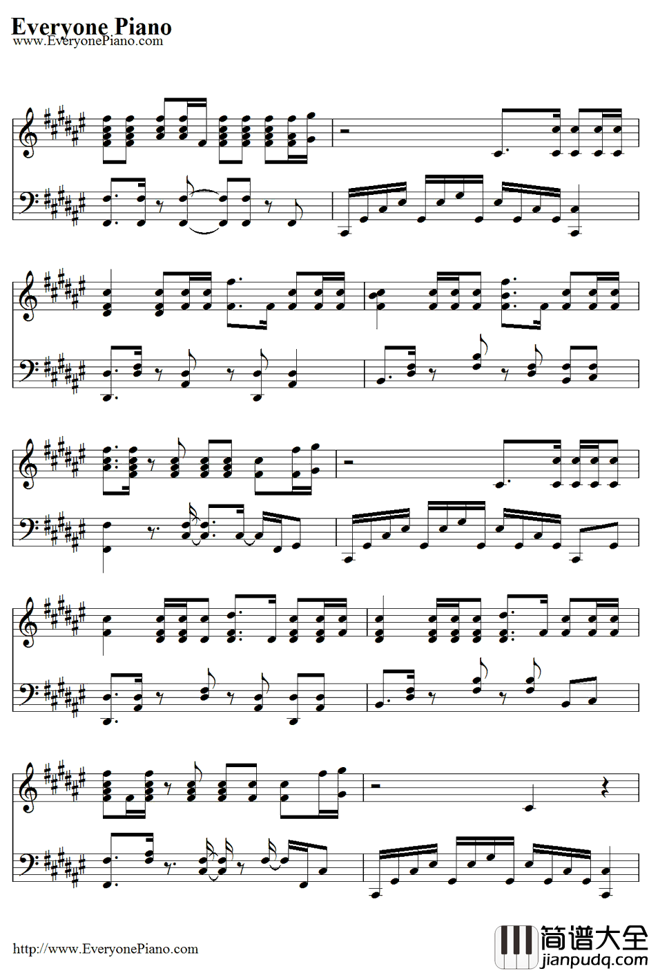 Justa_Dream钢琴谱_Nelly