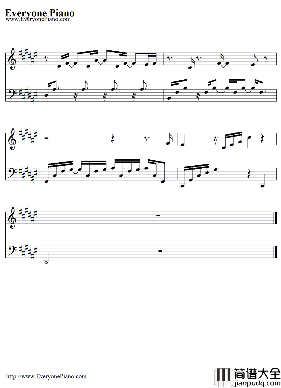 Justa_Dream钢琴谱_Nelly