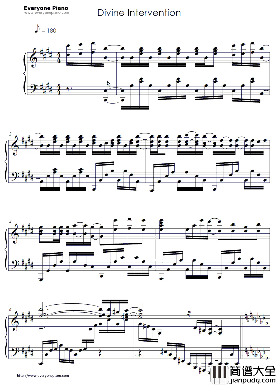 divine_inter_vention钢琴谱_fhána_魔女的使命OP