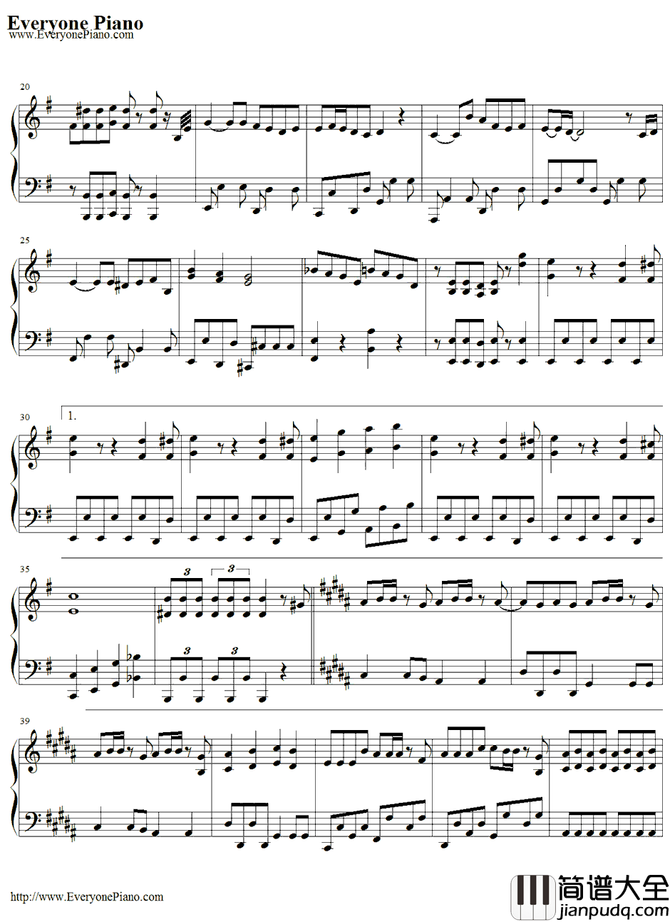 ワニとシャンプー钢琴谱_桃色幸运草Z_Double_J主题曲