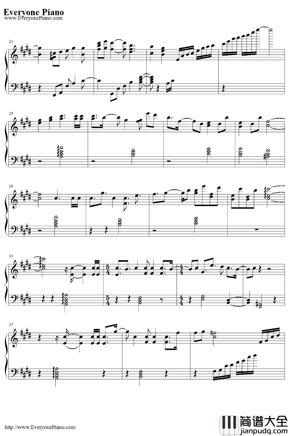 ティアオイエツォン钢琴谱_东方Project_东方妖妖梦