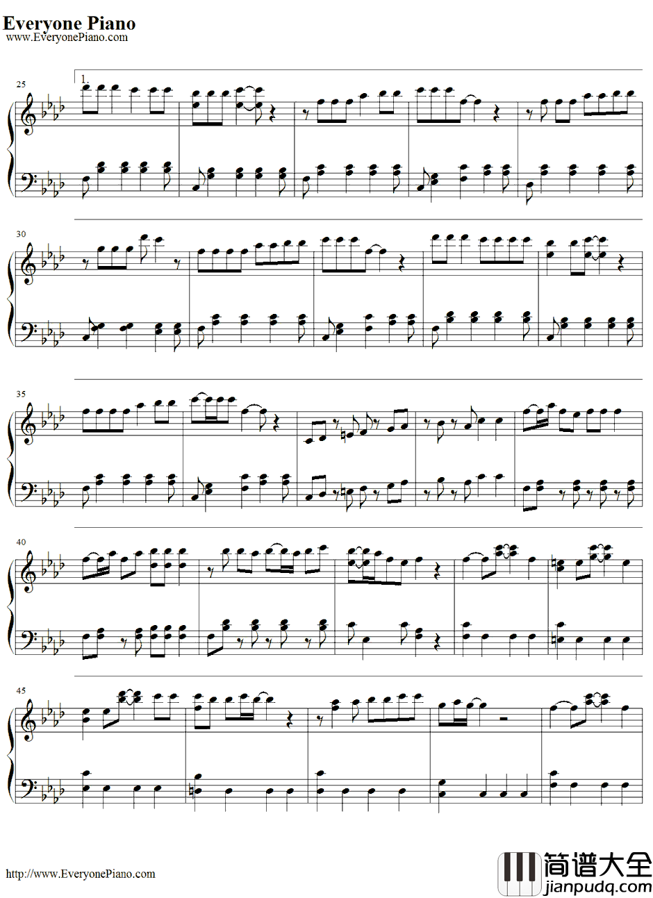 みてみて☆こっちっち钢琴谱_桃色幸运草Z