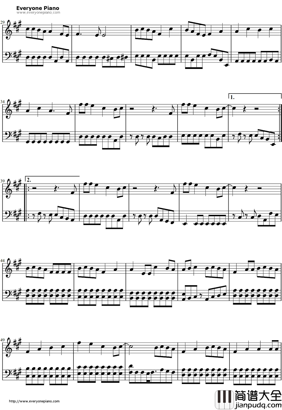 君という花钢琴谱_ASIANKUNG_FUGENERATION