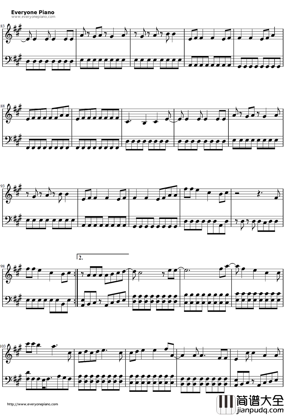 君という花钢琴谱_ASIANKUNG_FUGENERATION