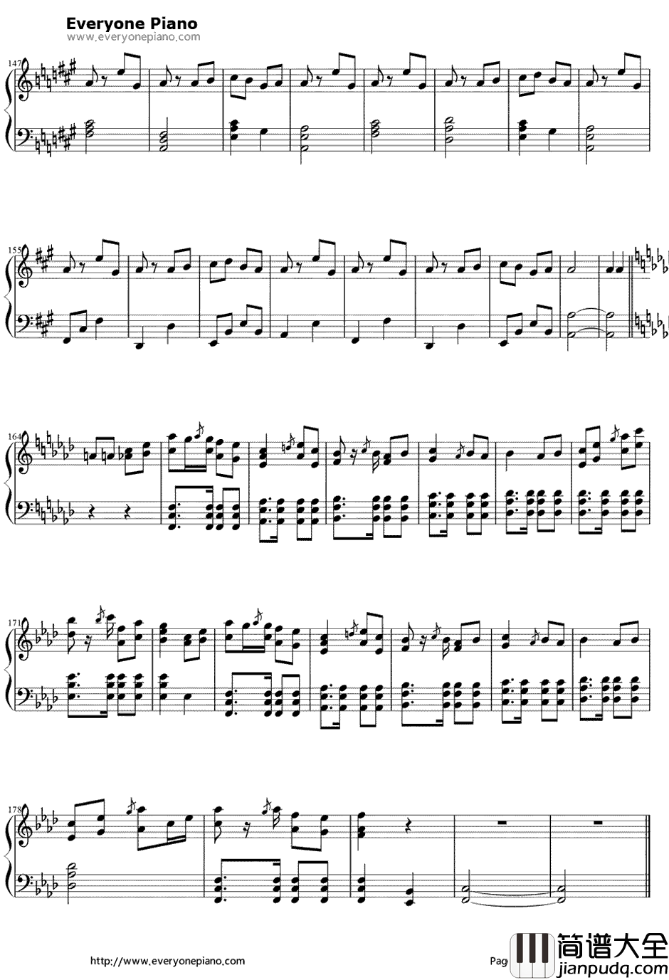 四季刻歌钢琴谱_IA