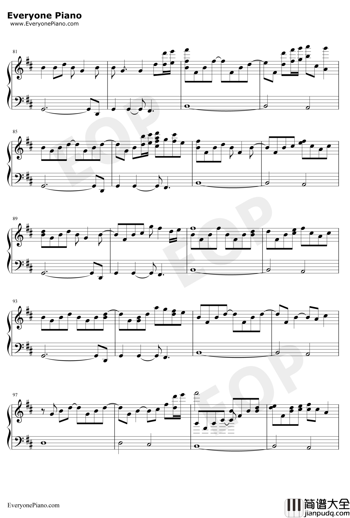 三国杀背景音乐钢琴谱_未知