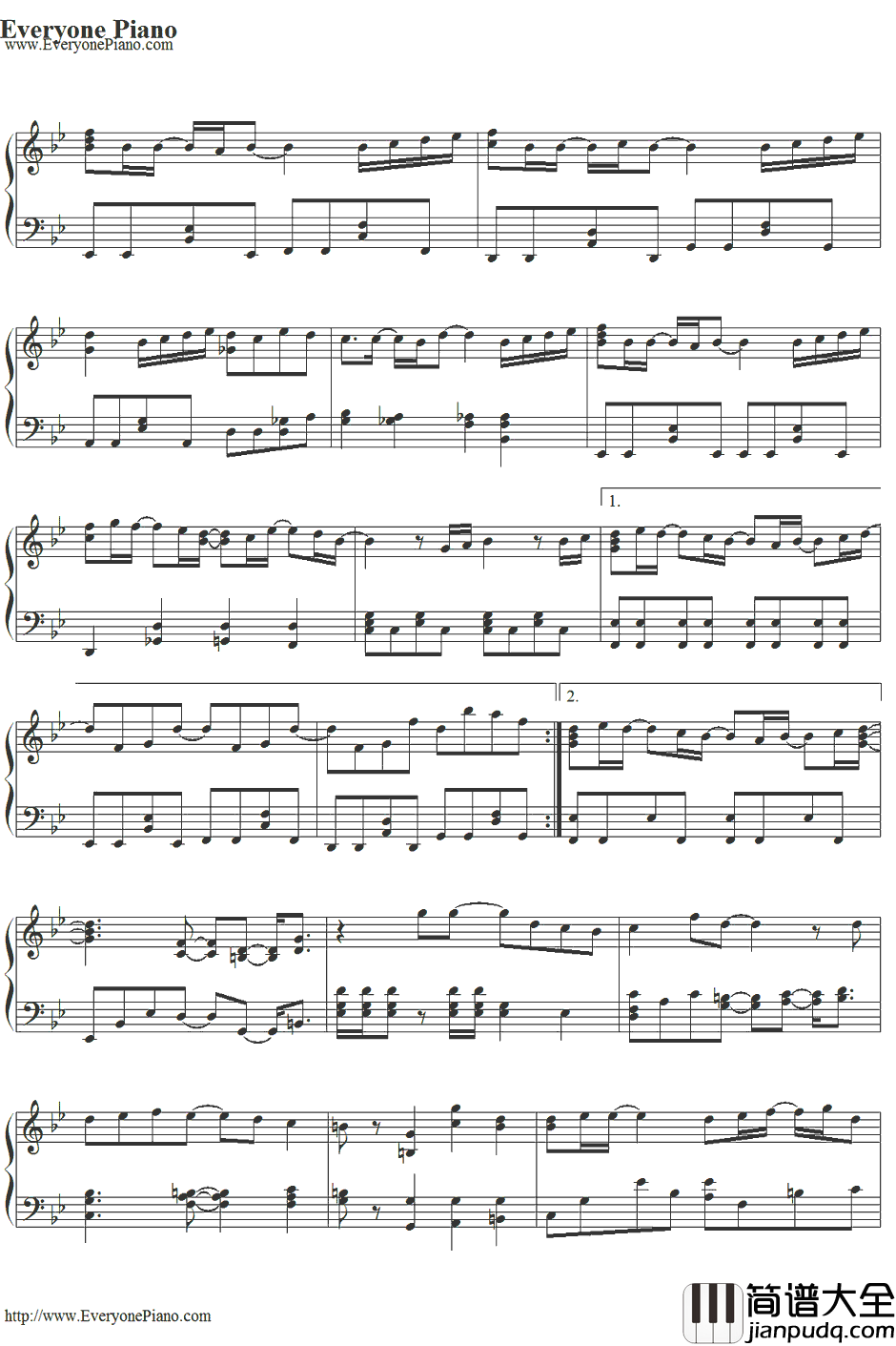 Dear_Snow钢琴谱_岚_大奥主題歌