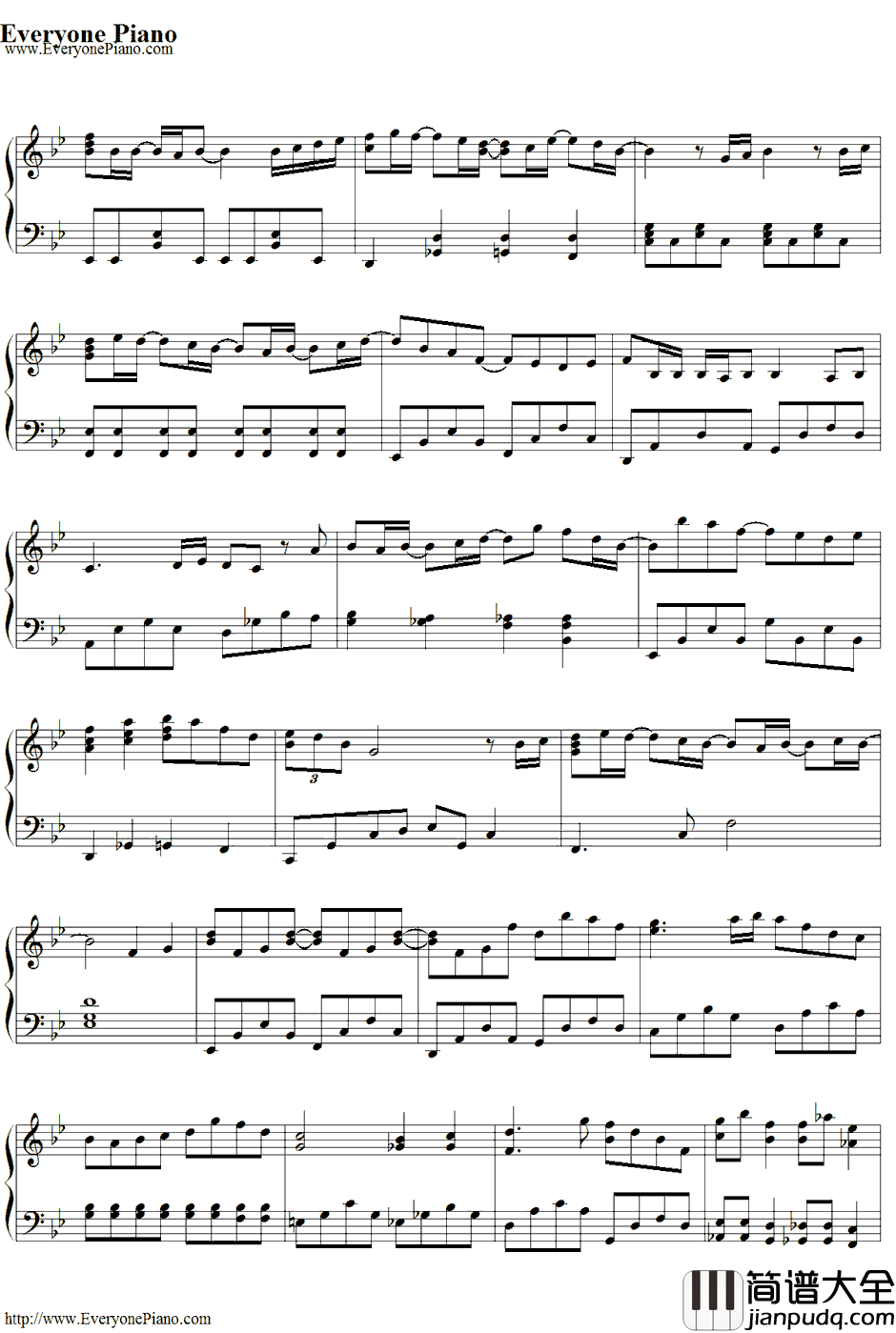 Dear_Snow钢琴谱_岚_大奥主題歌